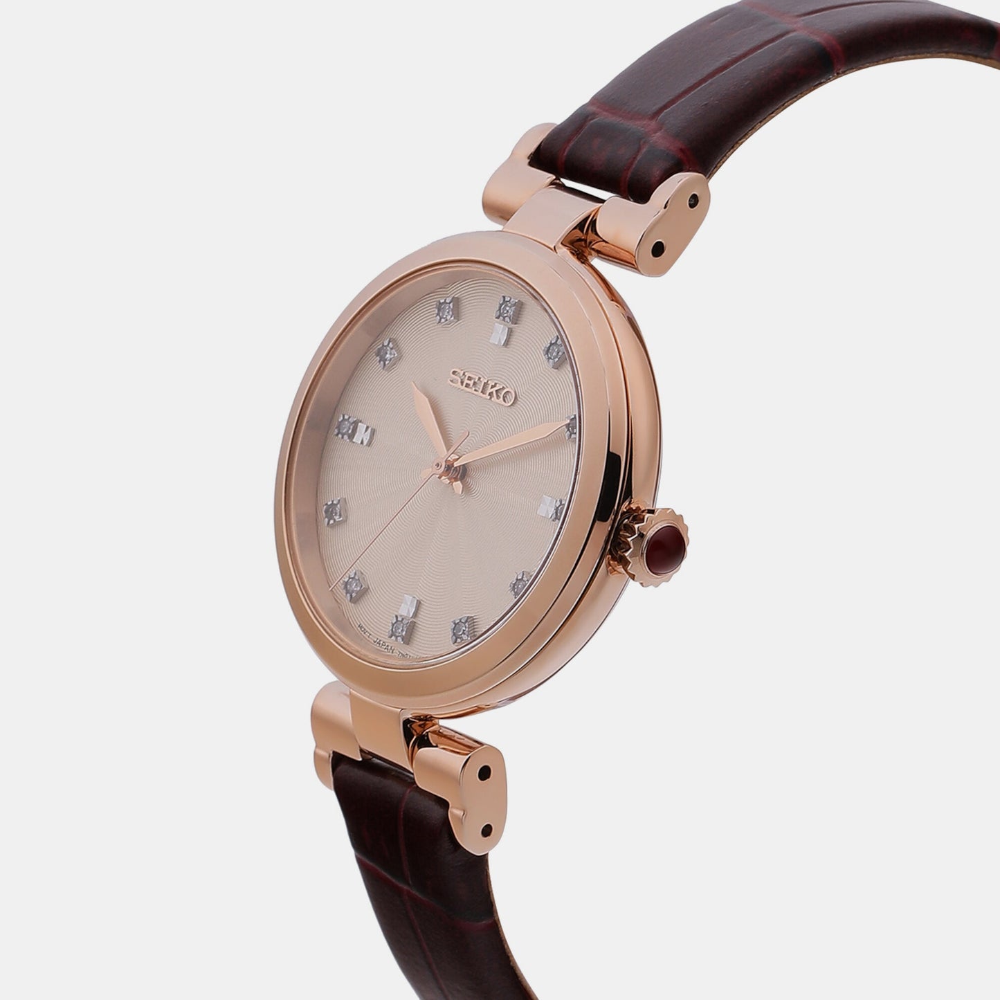 Dress Women Quartz Pink Dial Analog Leather Watch SRZ548P1