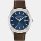 Casual Essentials Men Quartz Blue Dial Analog Leather Watch 25200200