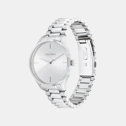 Ck Iconic Unisex Quartz Silver Dial Analog Stainless Steel Watch 25200168