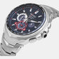 Coutura Men Solar Black Dial Chronograph Stainless Steel Watch SSC743P9