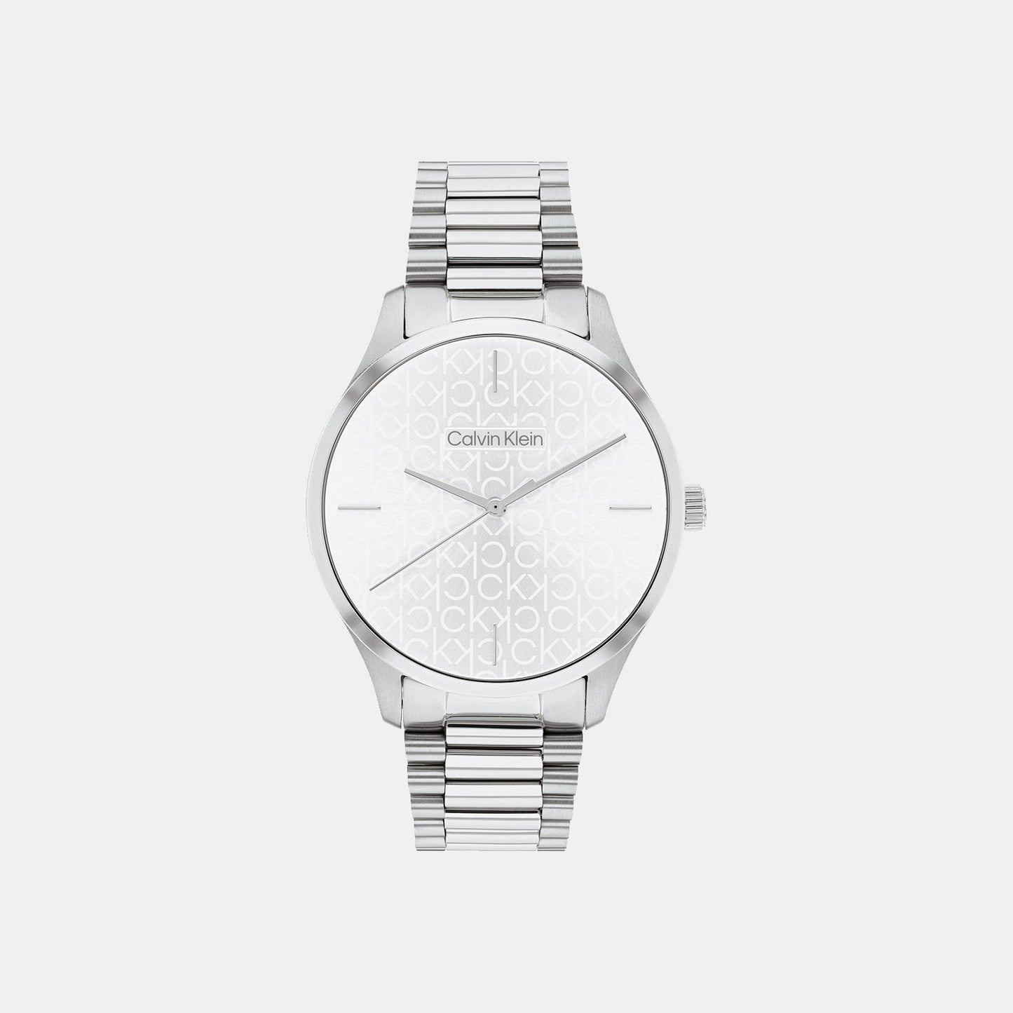 Ck Iconic Unisex Quartz Silver Dial Analog Stainless Steel Watch 25200168