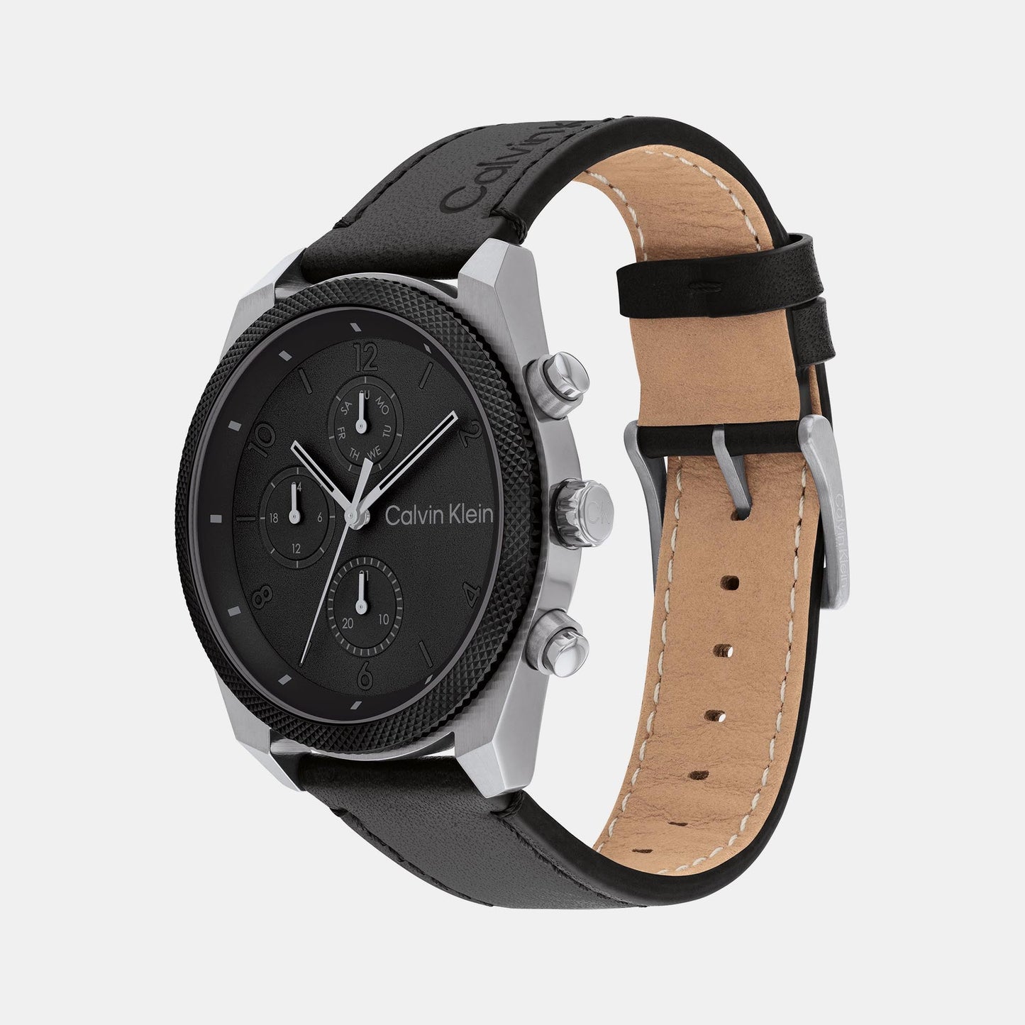 Impact Men Quartz Black Dial Chronograph Leather Watch 25200364