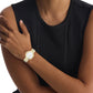 Twisted Bezel Women Quartz Mother Of Pearl Dial Analog Stainless Steel Watch 25200321