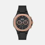 Taper Men Quartz Black Dial Chronograph Leather Watch 1514089