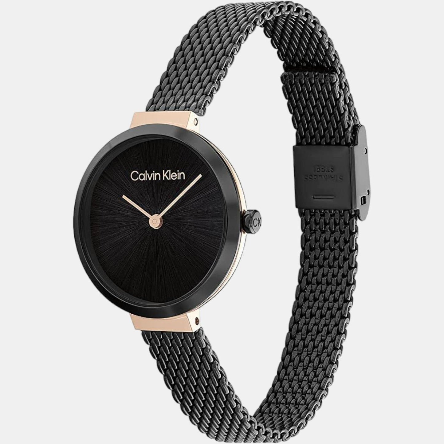 Minimalistic T Bar Women Quartz Black Dial Analog Mesh Watch 25200084