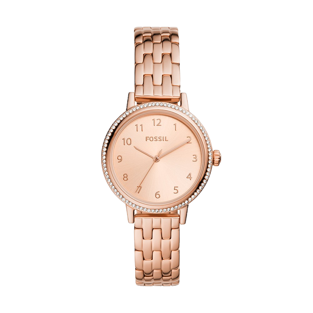 Fossil BQ3656 Reid Three-Hand Rose Gold-Tone Stainless Steel Watch