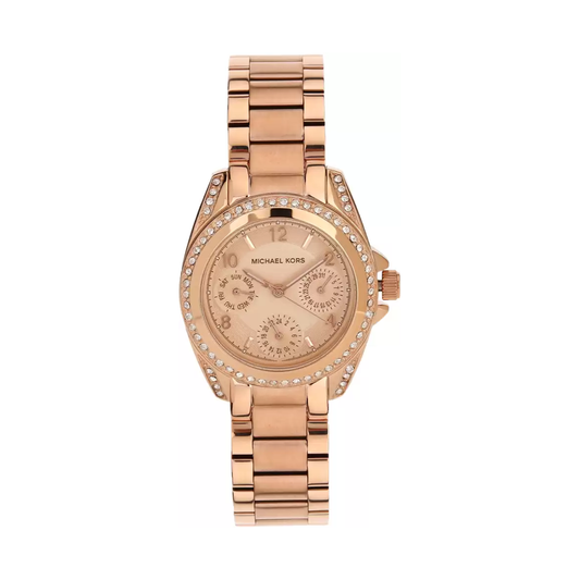 Michael Kors Blair Round Analog Rose Gold Dial Ladies Watch - MK5613