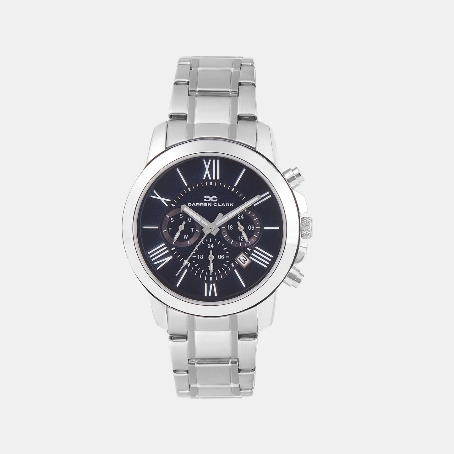 Men Quartz Blue Dial Multi-Function Metal Watch 1009A-M0105