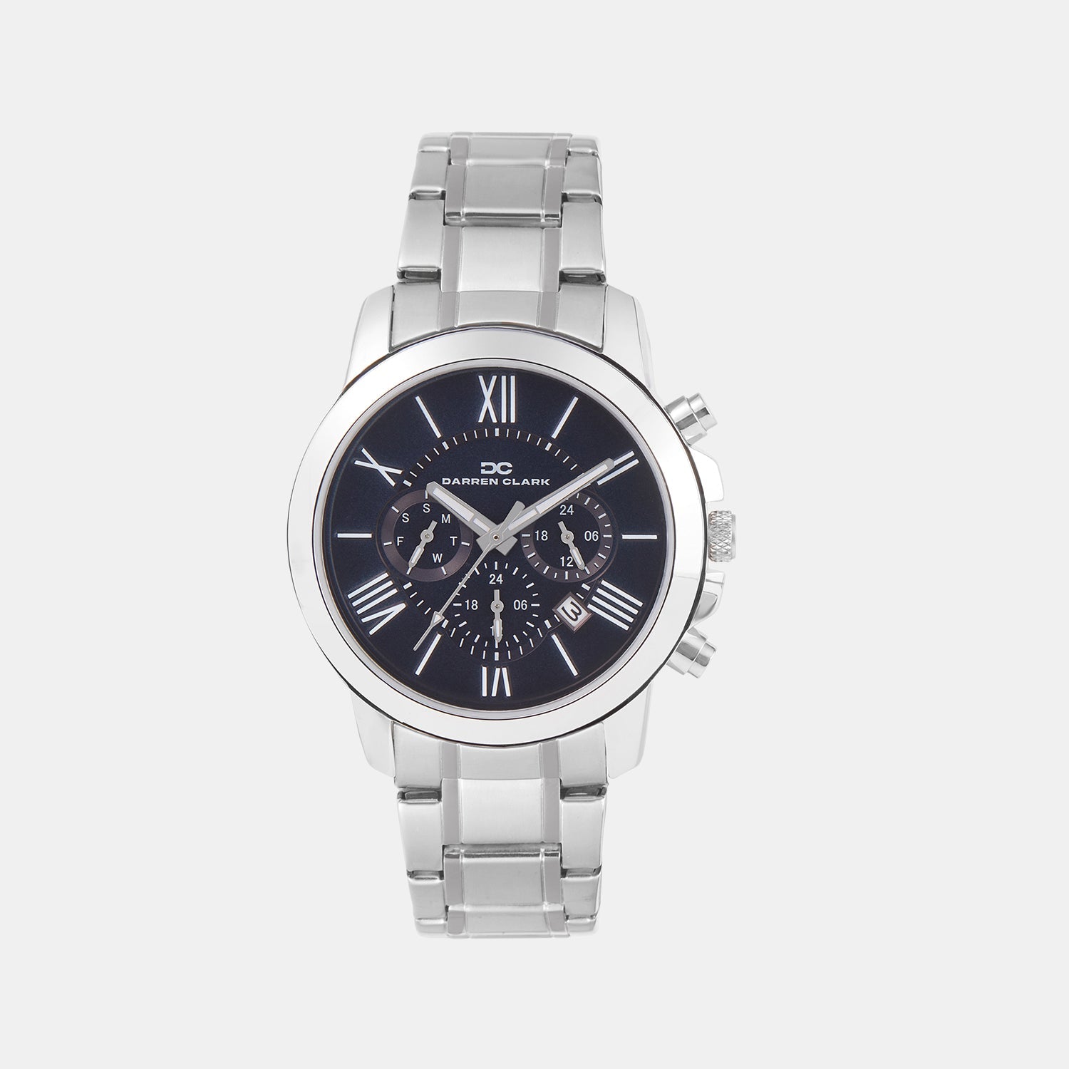 Men Quartz Blue Dial Multi-Function Metal Watch 1009A-M0105