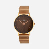 Men Quartz Brown Dial Analog Stainless Steel Watch 1013C-E0306