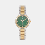 Women Quartz Green Dial Analog Metal Watch 2014D-M1214
