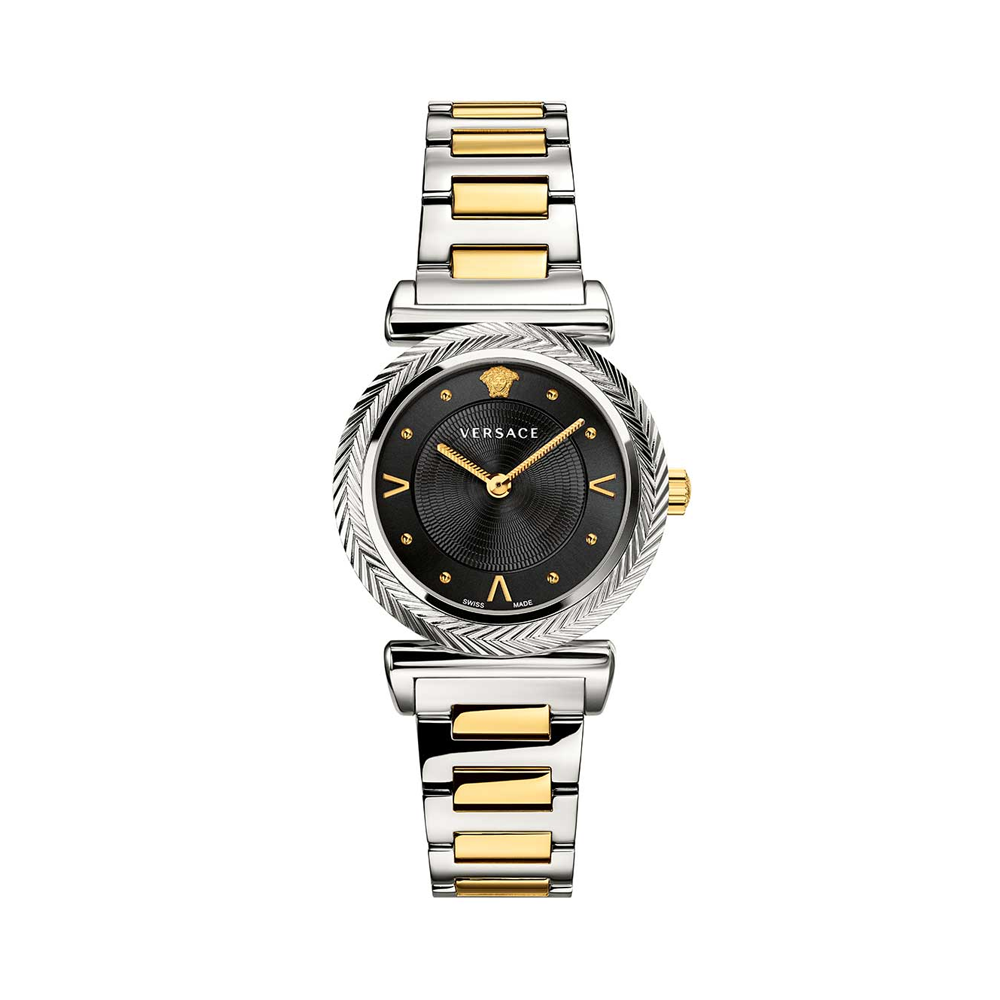 Versace VERE00518 V-Motif Round Analog Black Dial Ladies Watch