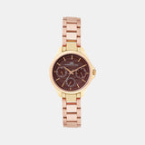 Women Quartz Brown Dial Analog Metal Watch 2012C-M0306