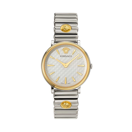 Versace VE8101419 V-Circle Analog White Dial Ladies Watch