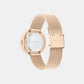 Twisted Bezel Women Quartz Silver Dial Analog Mesh Watch 25200312