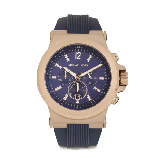 Michael Kors Dylan Blue Dial Leather Chronograph Mens Watch - MK8295