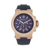 Michael Kors Dylan Blue Dial Leather Chronograph Mens Watch - MK8295