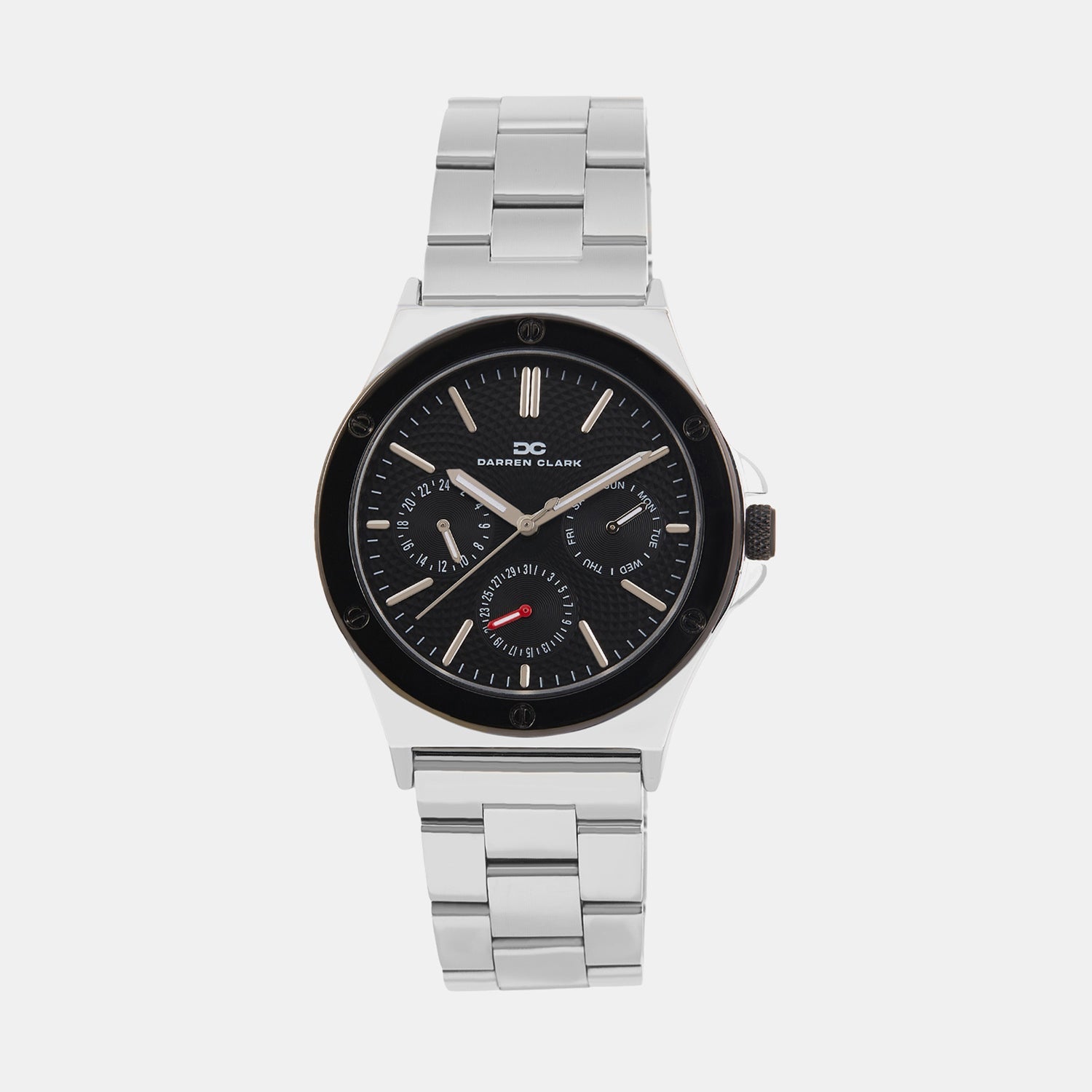 Men Quartz Black Dial Multi-Function Metal Watch 1017A-M0104
