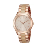 Michael Kors Mini Slim Runway Analog Rose Gold Dial Women's Watch-MK3701