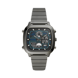 Fossil Mens Retro Black Dial Stainless Steel Analogue-Digital Watch - FS5892