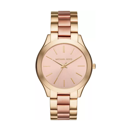 Michael Kors Slim Runway Analog Rose Gold Dial Women's Watch-MK3493