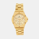 Men Quartz Champagne Dial Multi-Function Metal Watch 1017B-M0208