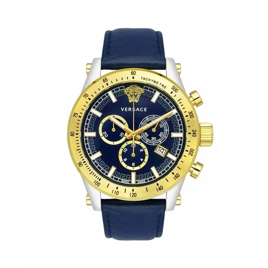 Versace Mens Blue Dial Chrono Sporty Analogue Watch - VEV800219