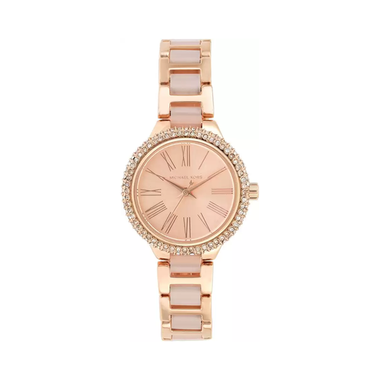 Michael Kors Petite Taryn Round Analog Rose Gold Dial Ladies Watch - MK6582