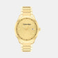 Define Men Quartz Gold Dial Analog Stainless Steel Watch 25200349