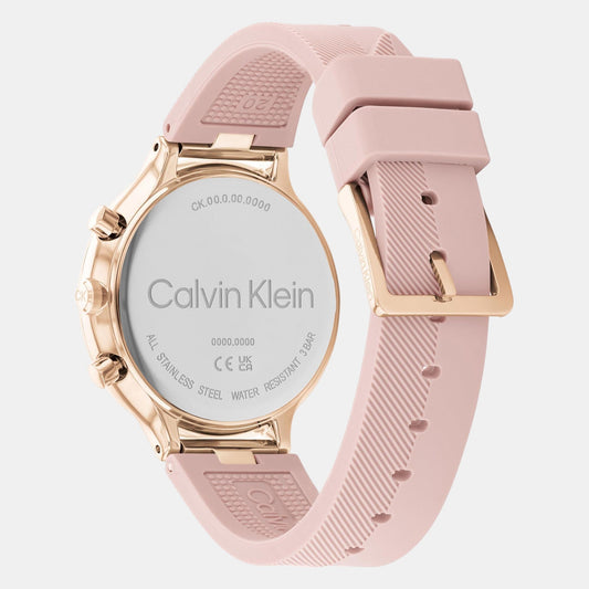 Energize Women Quartz Pink Dial Chronograph Silicone Watch 25200243