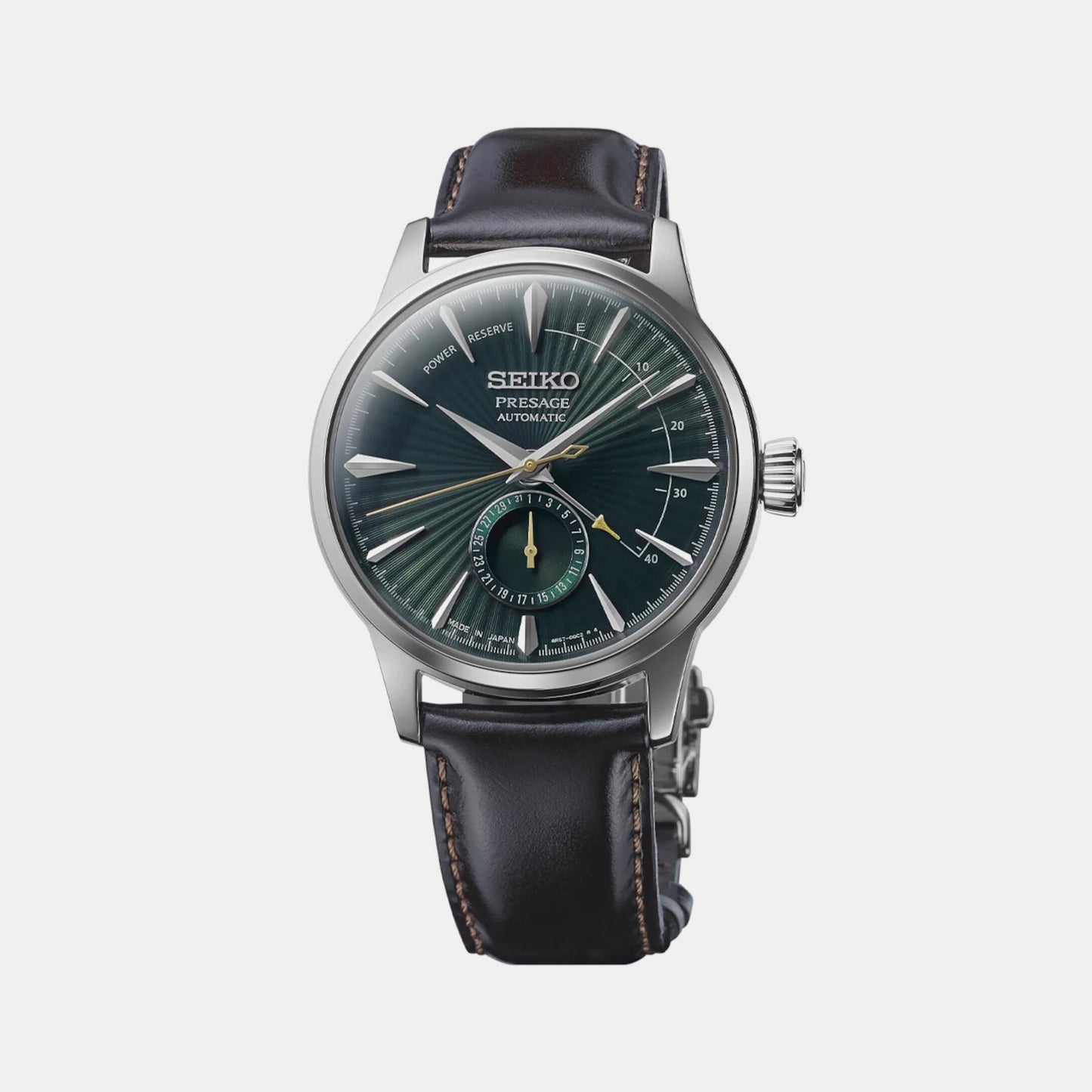 Presage Men Automatic Green Dial Analog Leather Watch SSA459J1