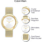 Twisted Bezel Women Quartz Silver Dial Analog Mesh Watch 25200150