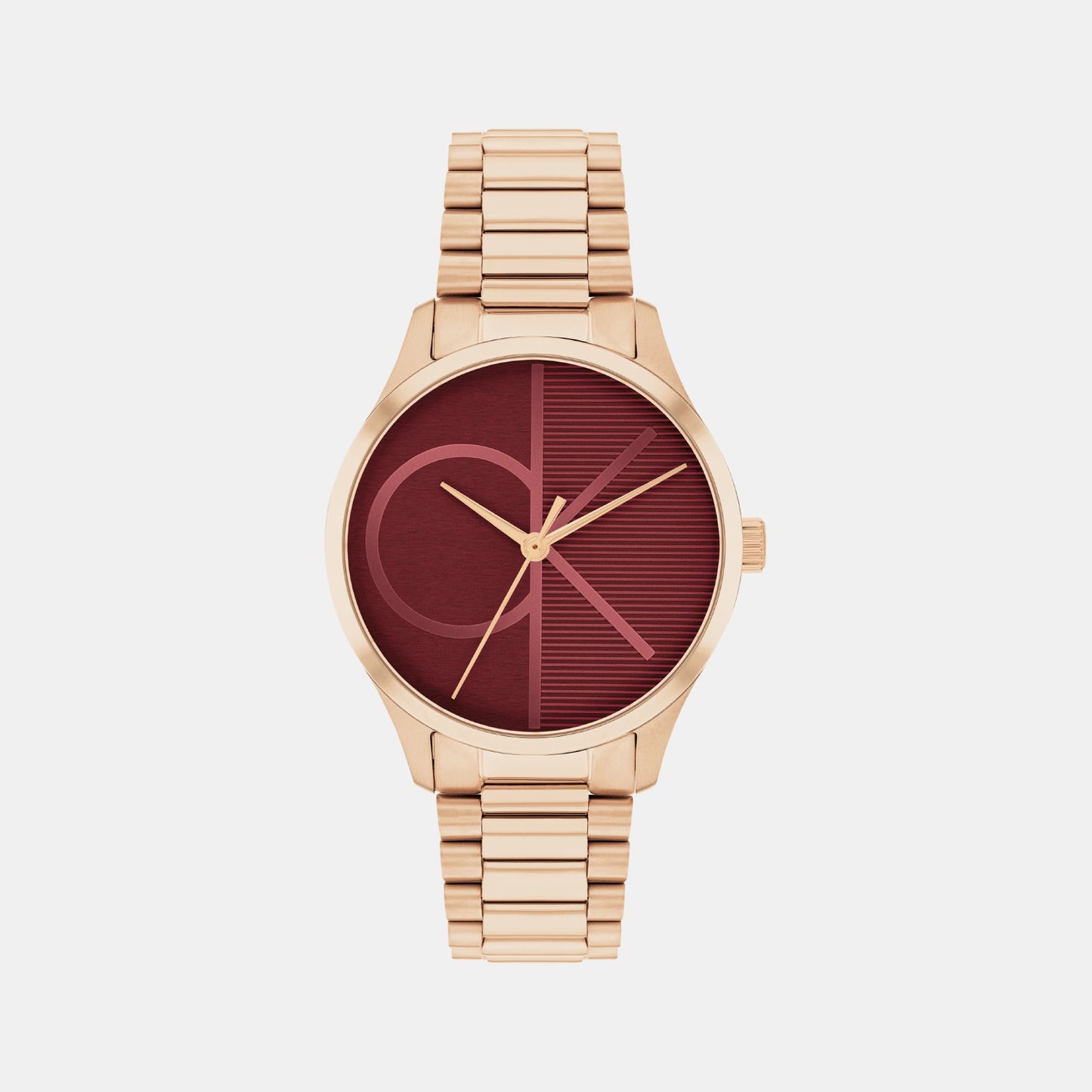 Iconic Unisex Quartz Red Dial Analog Stainless Steel Watch 25200347