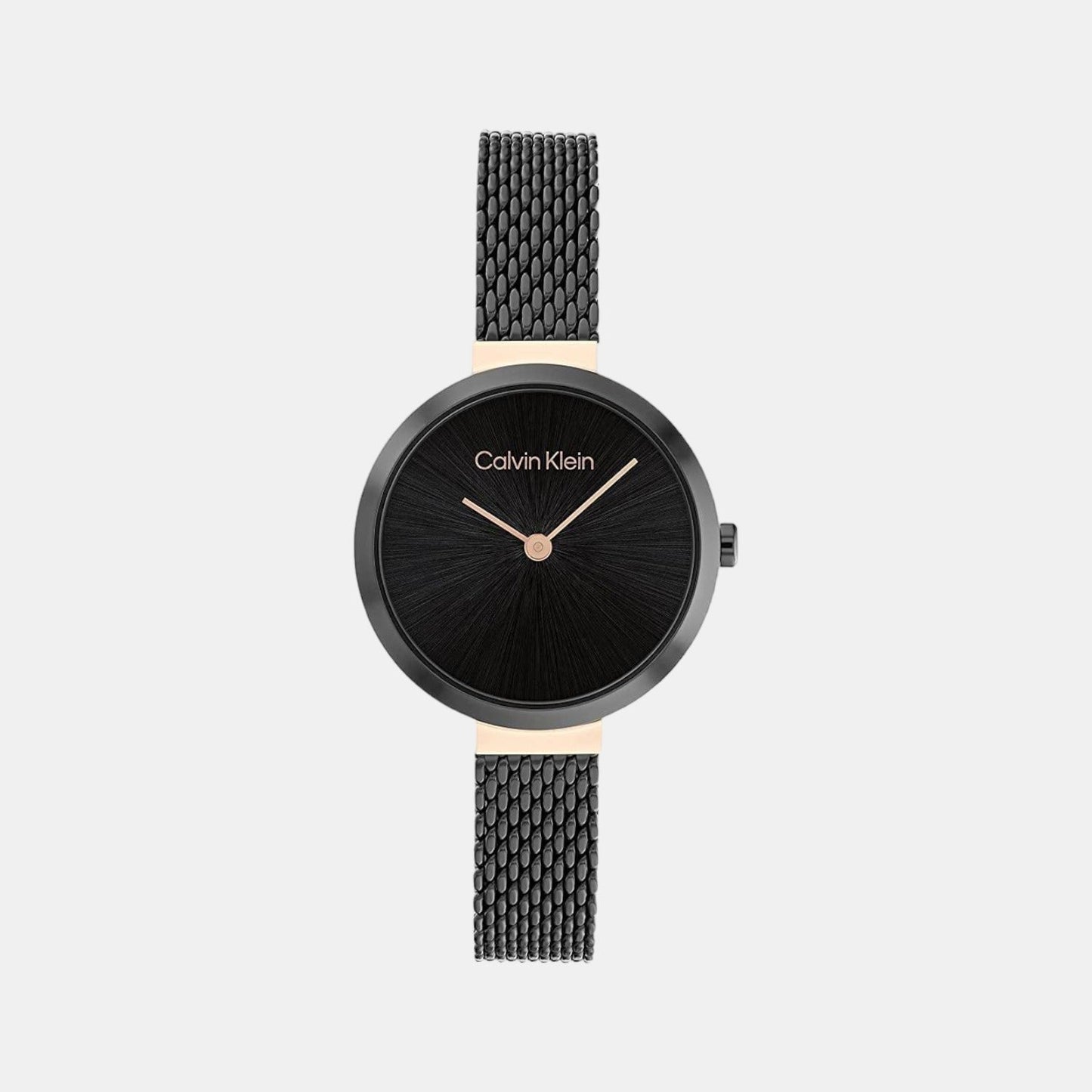 Minimalistic T Bar Women Quartz Black Dial Analog Mesh Watch 25200084
