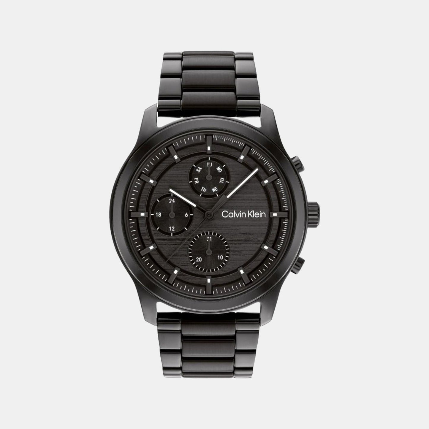 Sport Men Quartz Black Dial Chronograph Stainless Steel Watch 25200209