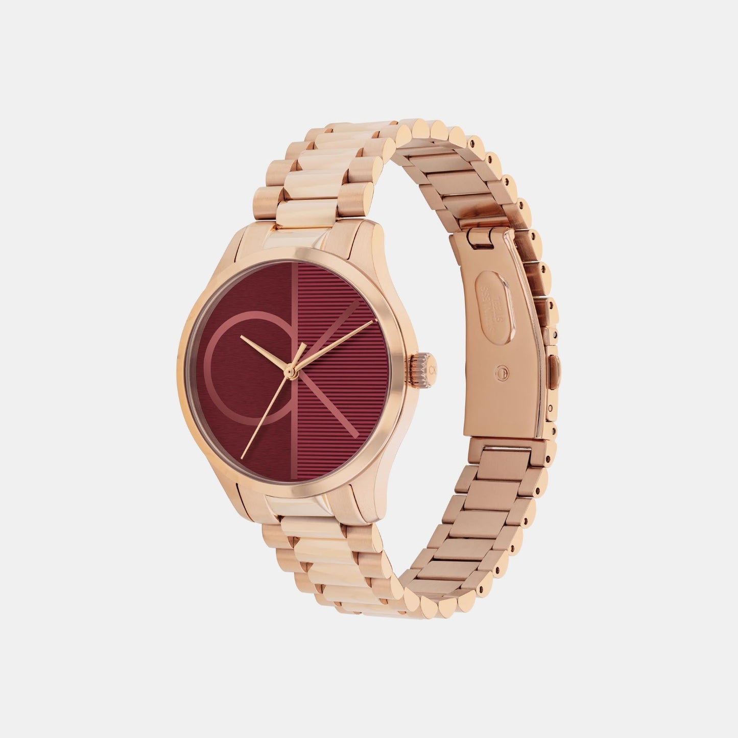 Iconic Unisex Quartz Red Dial Analog Stainless Steel Watch 25200347