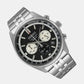 Dress Men Quartz Black Dial Chronograph Stainless Steel Watch SSB429P1