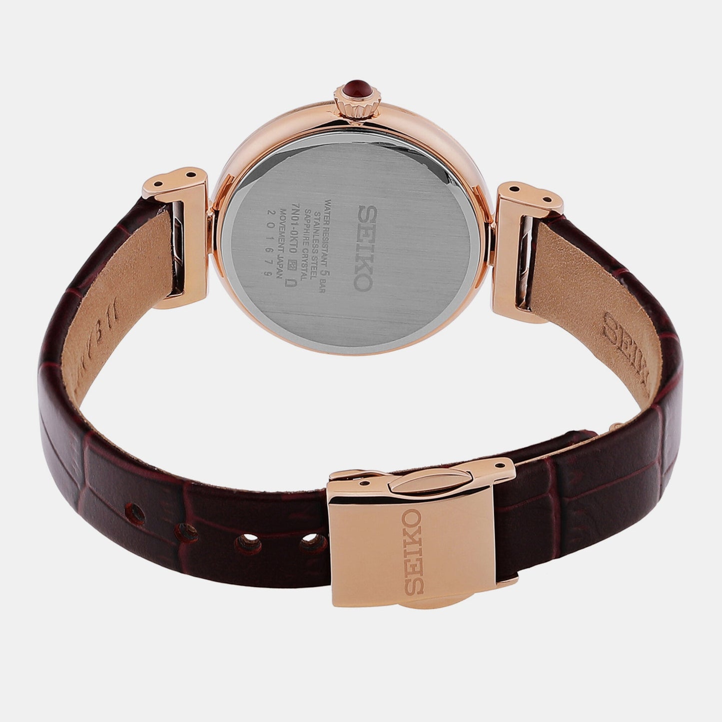 Dress Women Quartz Pink Dial Analog Leather Watch SRZ548P1