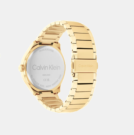 Define Men Quartz Gold Dial Analog Stainless Steel Watch 25200349
