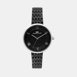 Women Quartz Black Dial Analog Stainless Steel Watch 2004F-C0104