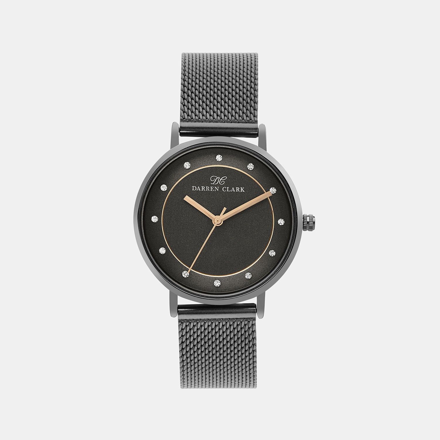Women Quartz Black Dial Analog Mesh Watch 2005F-E0404