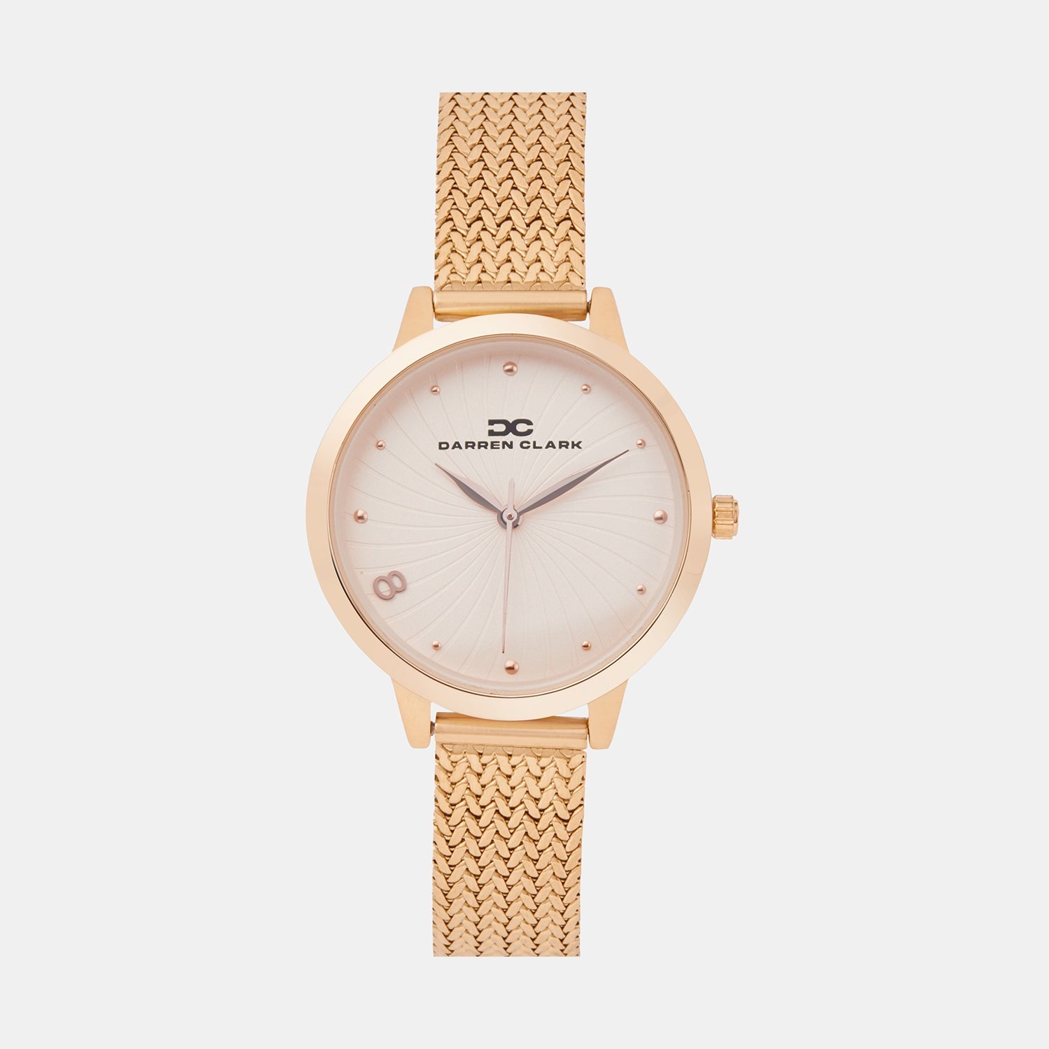 Women Quartz Pink Dial Analog Mesh Watch 2006C-E0307