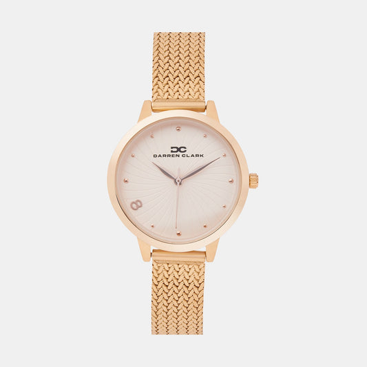 Women Quartz Pink Dial Analog Mesh Watch 2006C-E0307