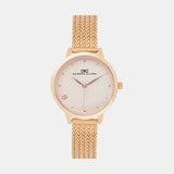 Women Quartz Pink Dial Analog Mesh Watch 2006C-E0307