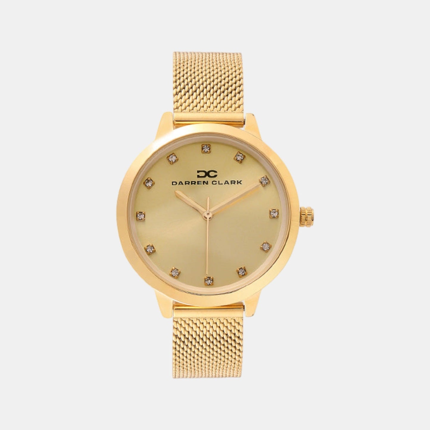 Women Quartz Gold Dial Analog Mesh Watch 2008B-E0208