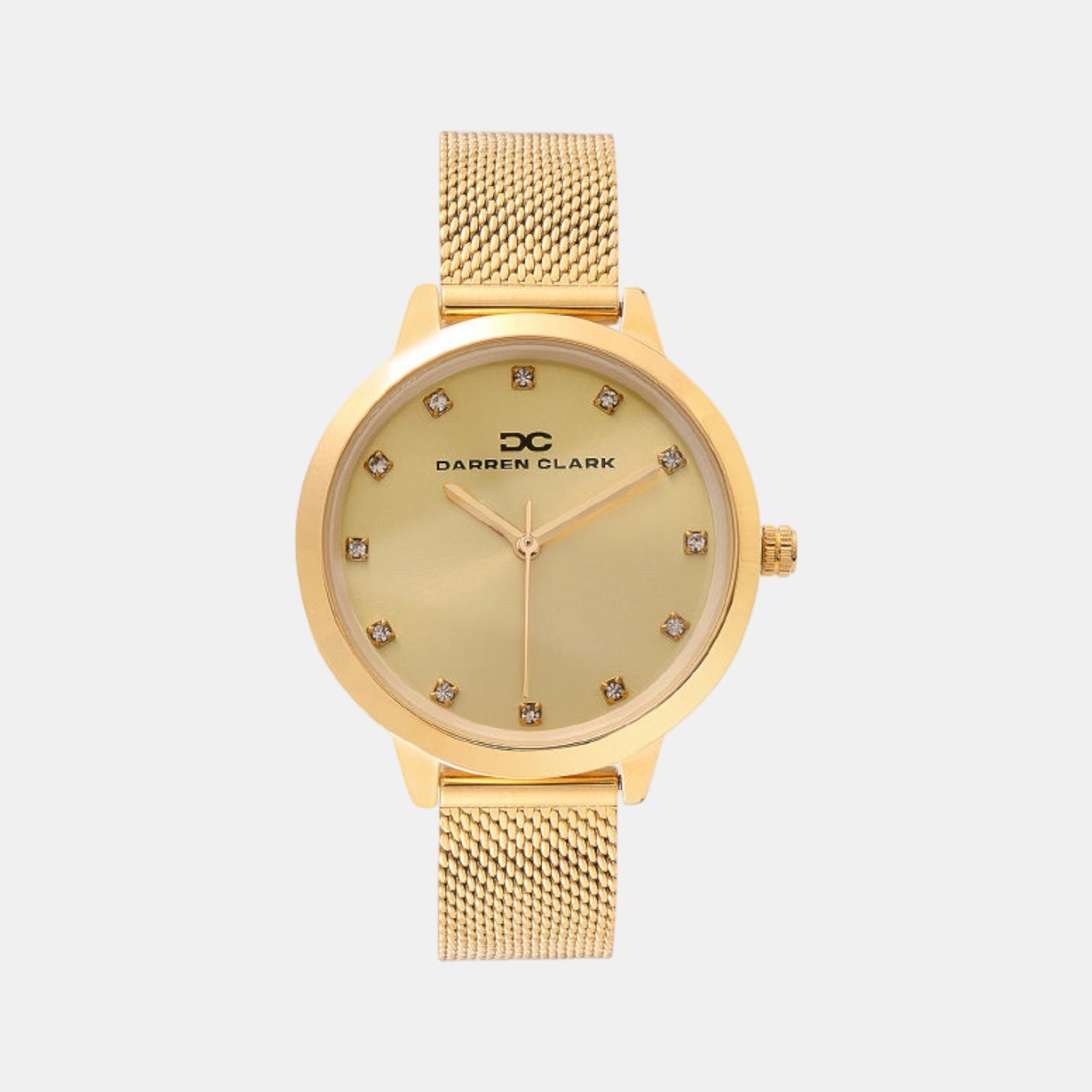 Women Quartz Gold Dial Analog Mesh Watch 2008B-E0208