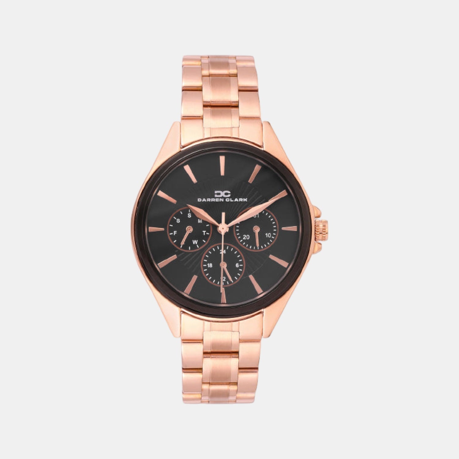 Women Quartz Black Dial Multi-Function Metal Watch 2010C-M0304