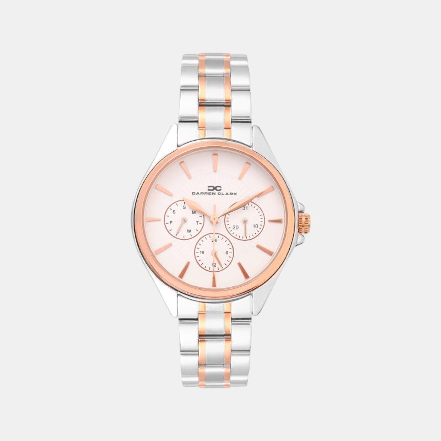 Women Quartz White Dial Multi-Function Metal Watch 2010E-M0102