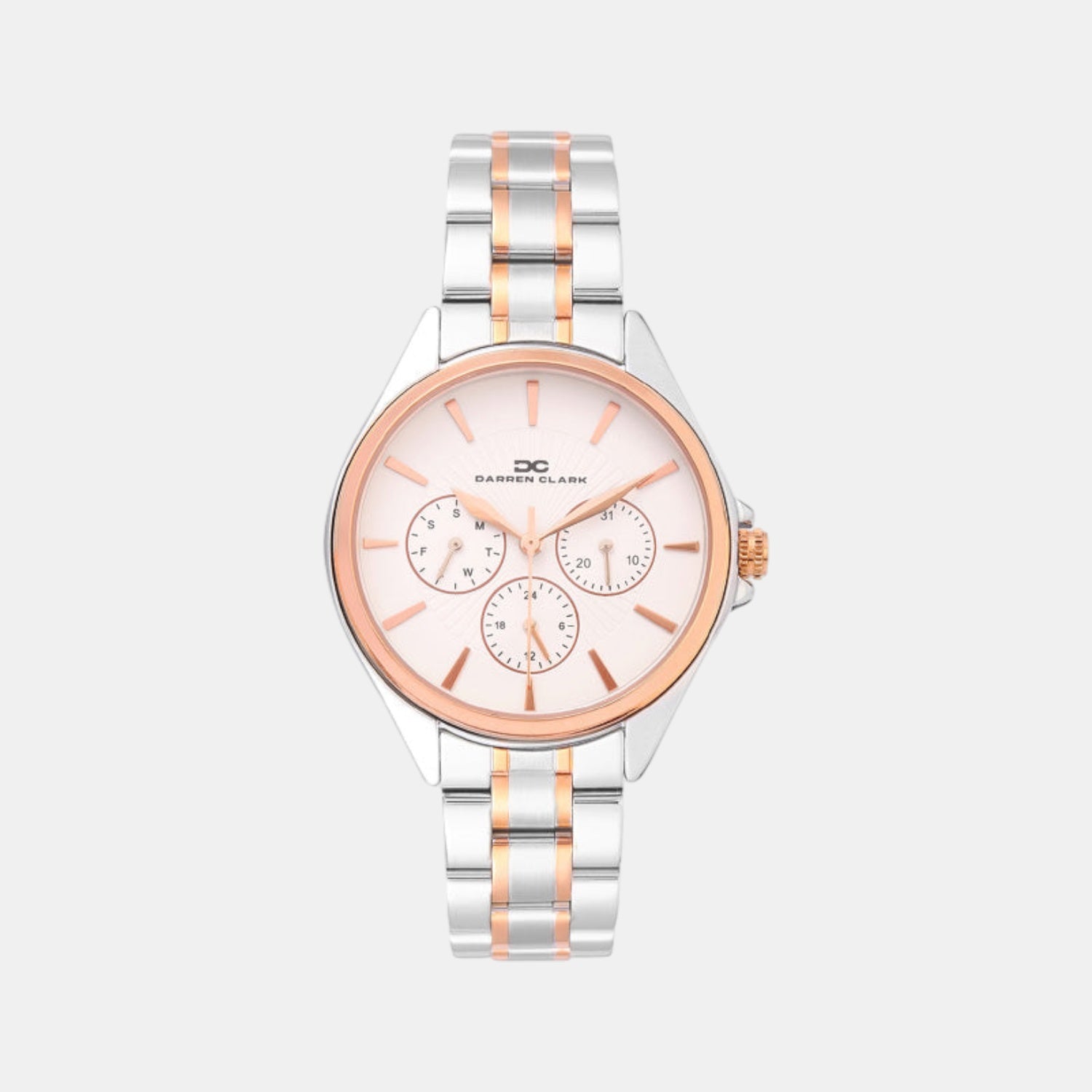 Women Quartz White Dial Multi-Function Metal Watch 2010E-M0102