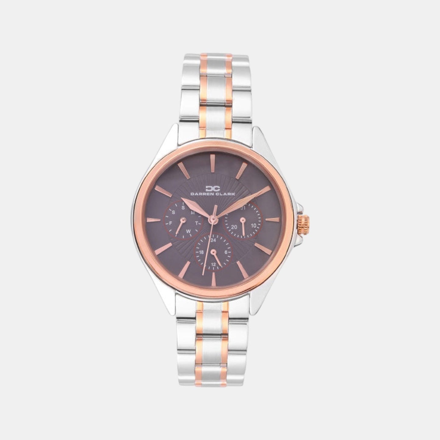 Women Quartz Grey Dial Multi-Function Metal Watch 2010E-M0115